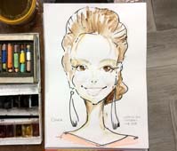 Рисунок Ольги акварелью и маркером