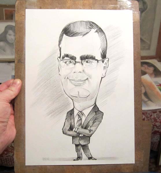 Карикатура на интеллигента Шаржист Михаил Шабалин, шаржист Мишель