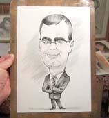 Карикатура на интеллигента шаржист Михаил Шабалин, шаржист Мишель