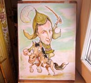 Красноармеец на бешеной лошади с шашкой шаржист Михаил Шабалин, шаржист Мишель