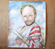 Древнеримский сенатор акварелью шаржист Михаил Шабалин, шаржист Мишель